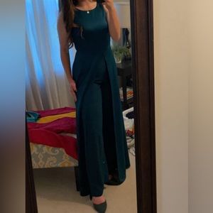 Green jumpsuit with skirt